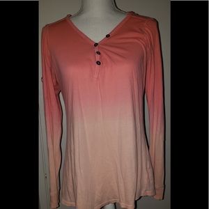 Maurices pink/salmon ombre long sleeve